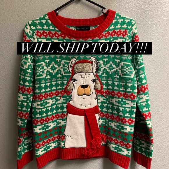 Blizzard Bay Other - Llama Christmas Sweater Sz 10/12